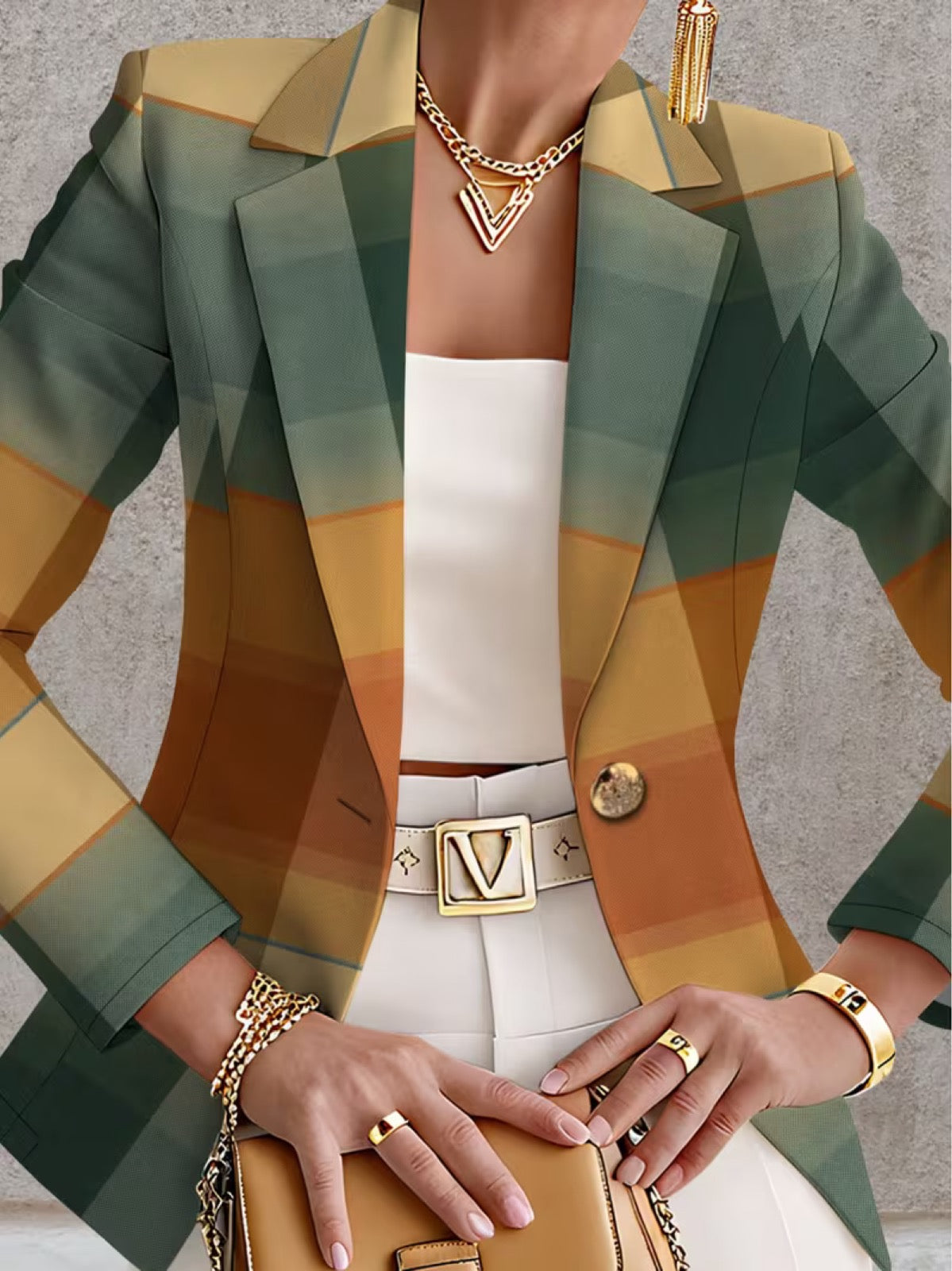 Leocadie™ | Gradient Check Blazer