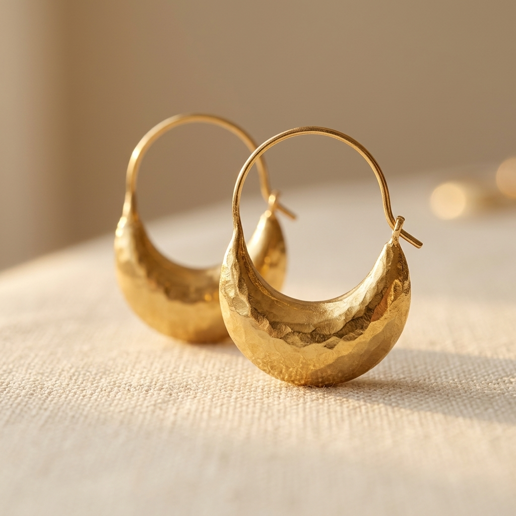 Beatrix™ | Vintage Sculpted Gold Hoop Earrings