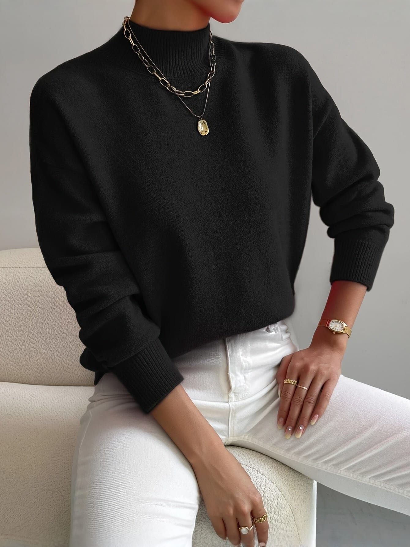 Jorvette™ | Mock Neck Sweater