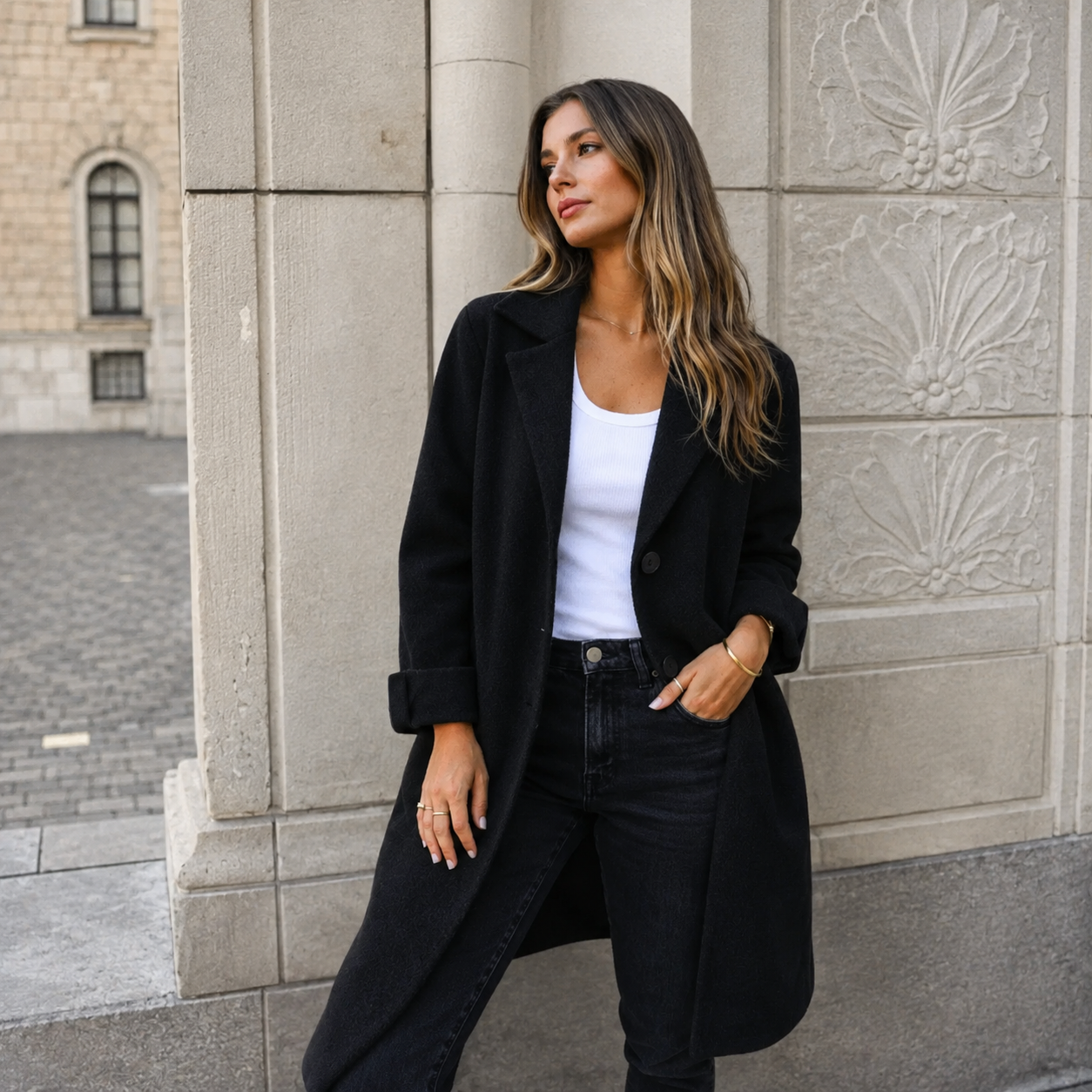 Evelora™ | Classic Button Coat
