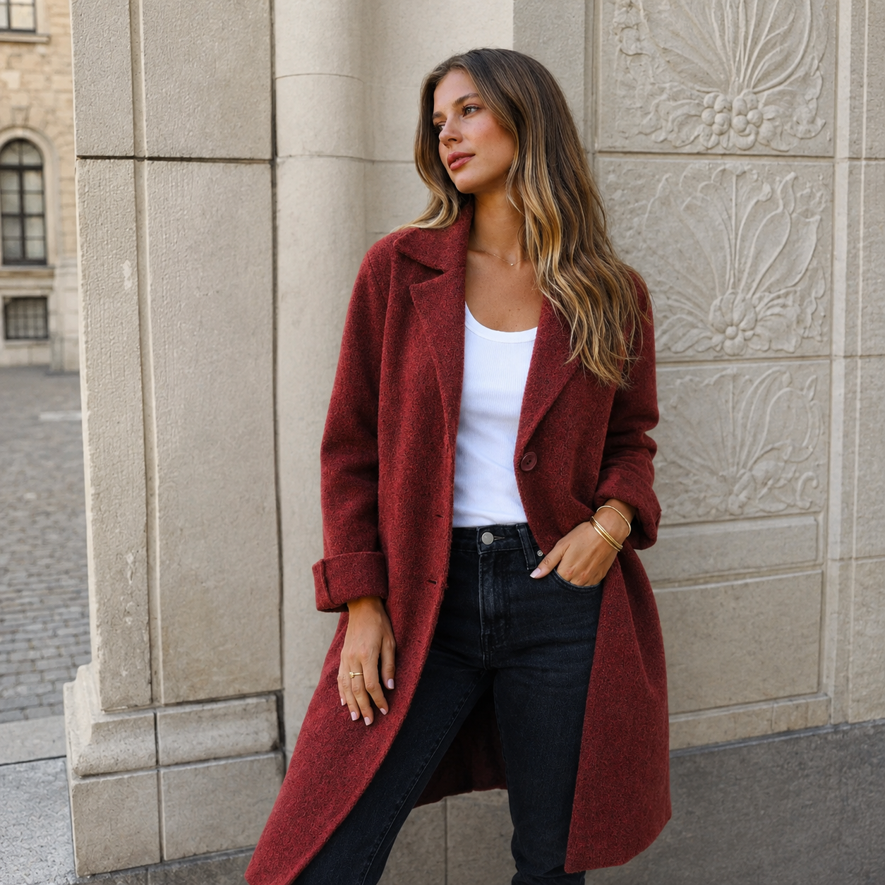 Evelora™ | Classic Button Coat