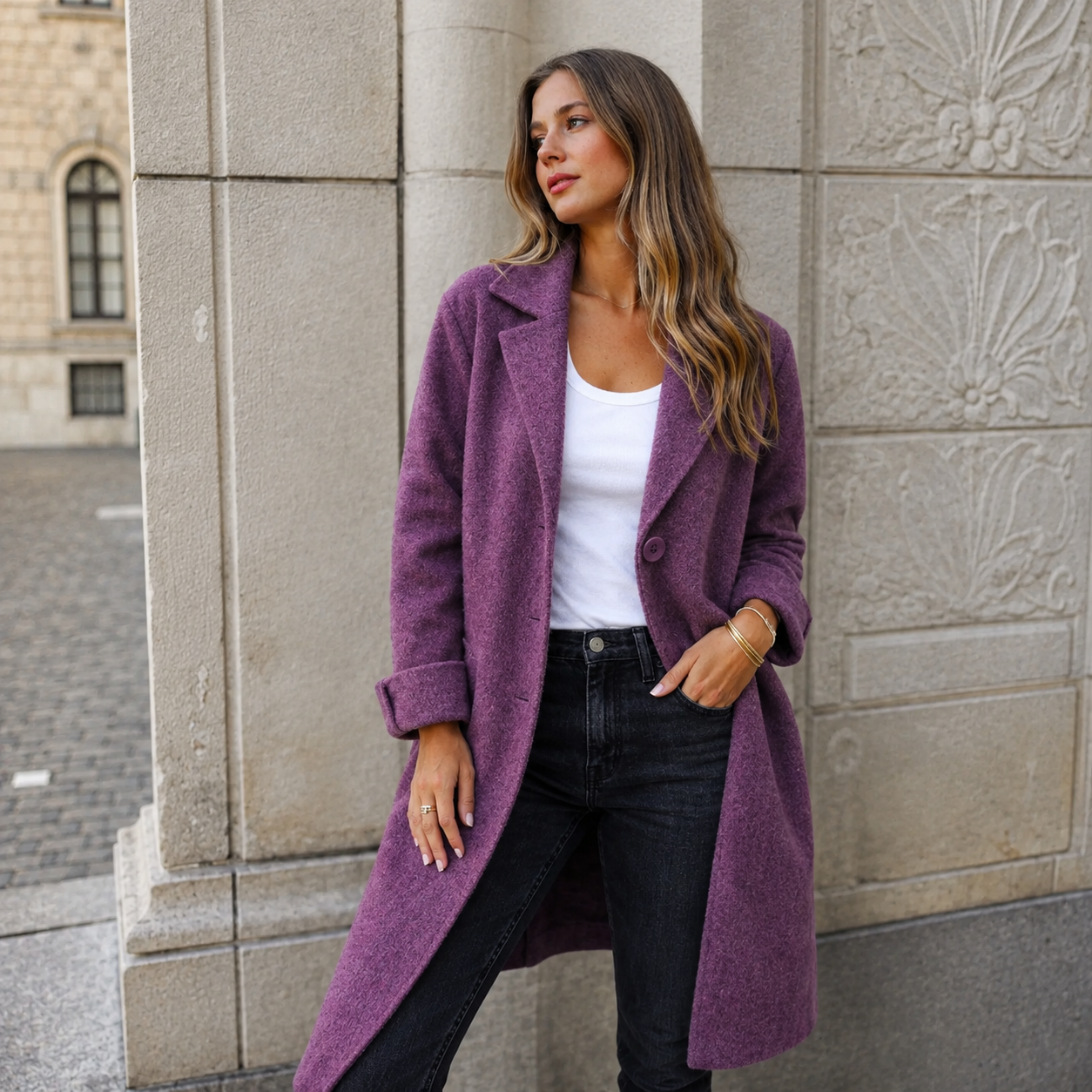 Evelora™ | Classic Button Coat