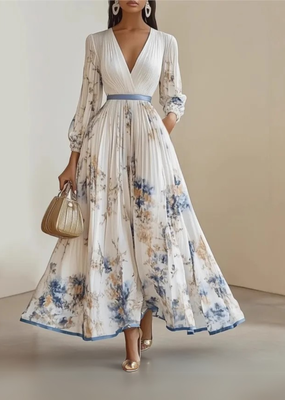 Marigold™ | Elegant Floral Maxi Dress