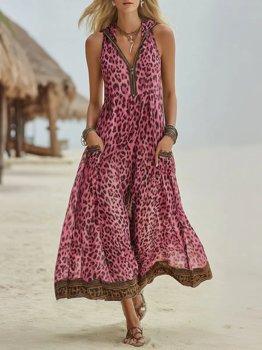 Sienna™ | Leopard Print Sleeveless Maxi Dress