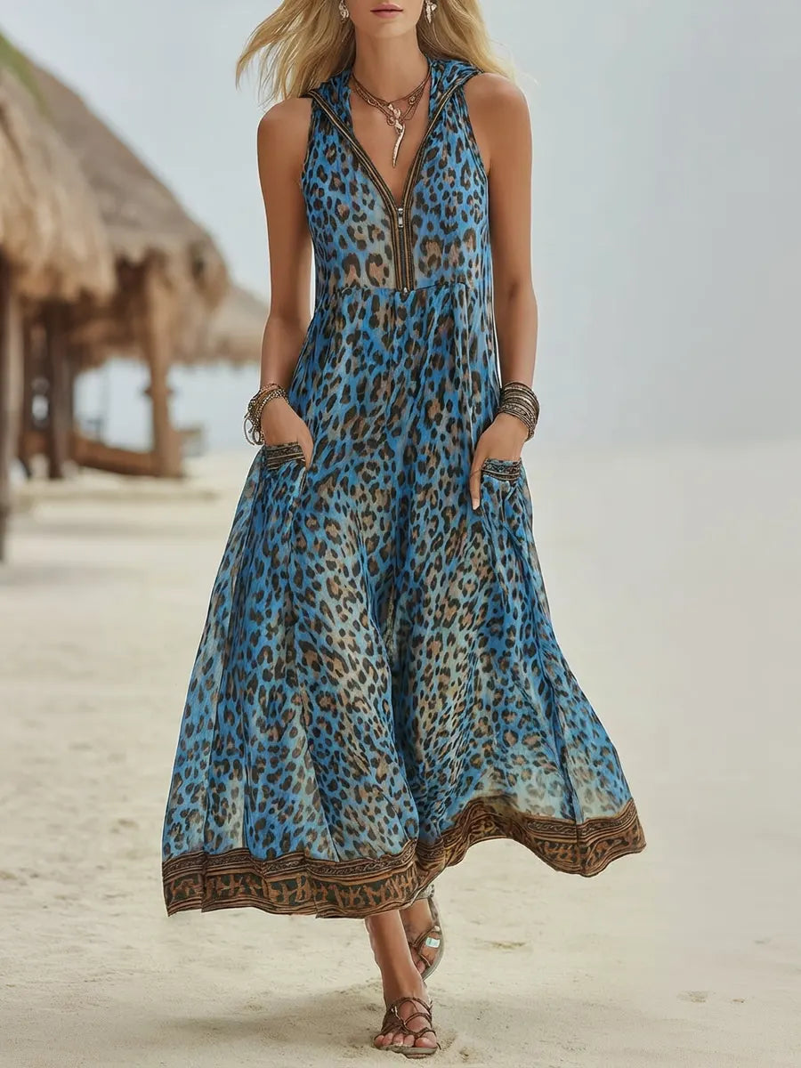 Sienna™ | Leopard Print Sleeveless Maxi Dress