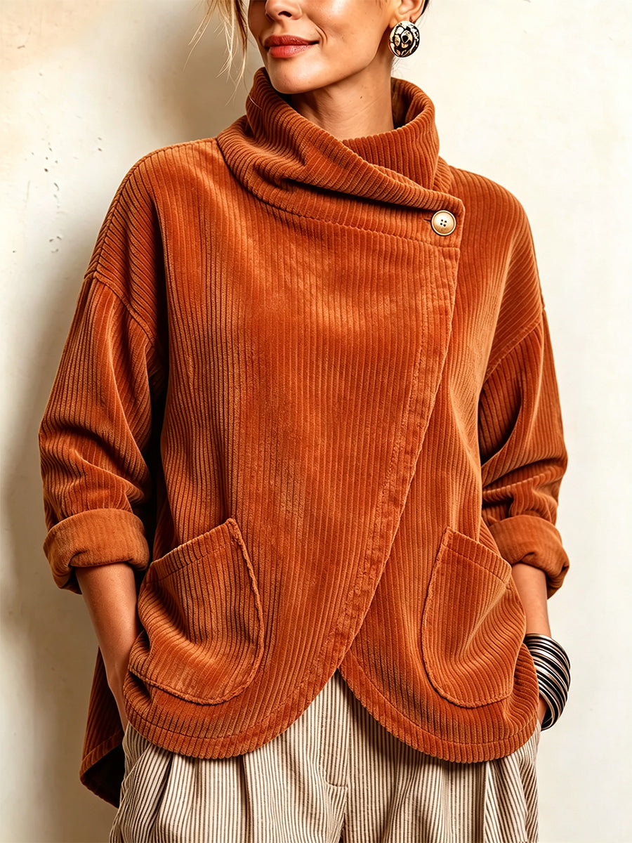 Orlaine™ | Asymmetric Button-Accent Top