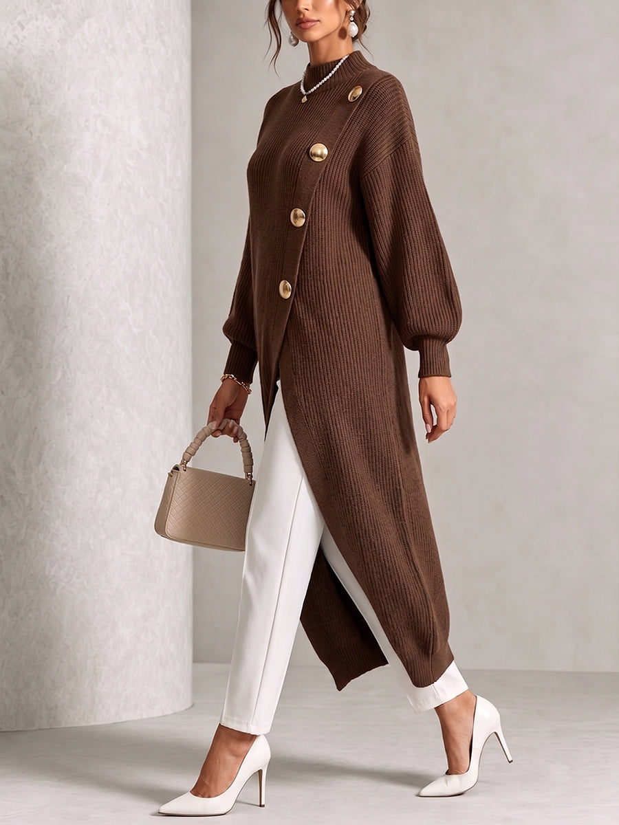 Caslyn™ | Ribbed Knit Button Tunic