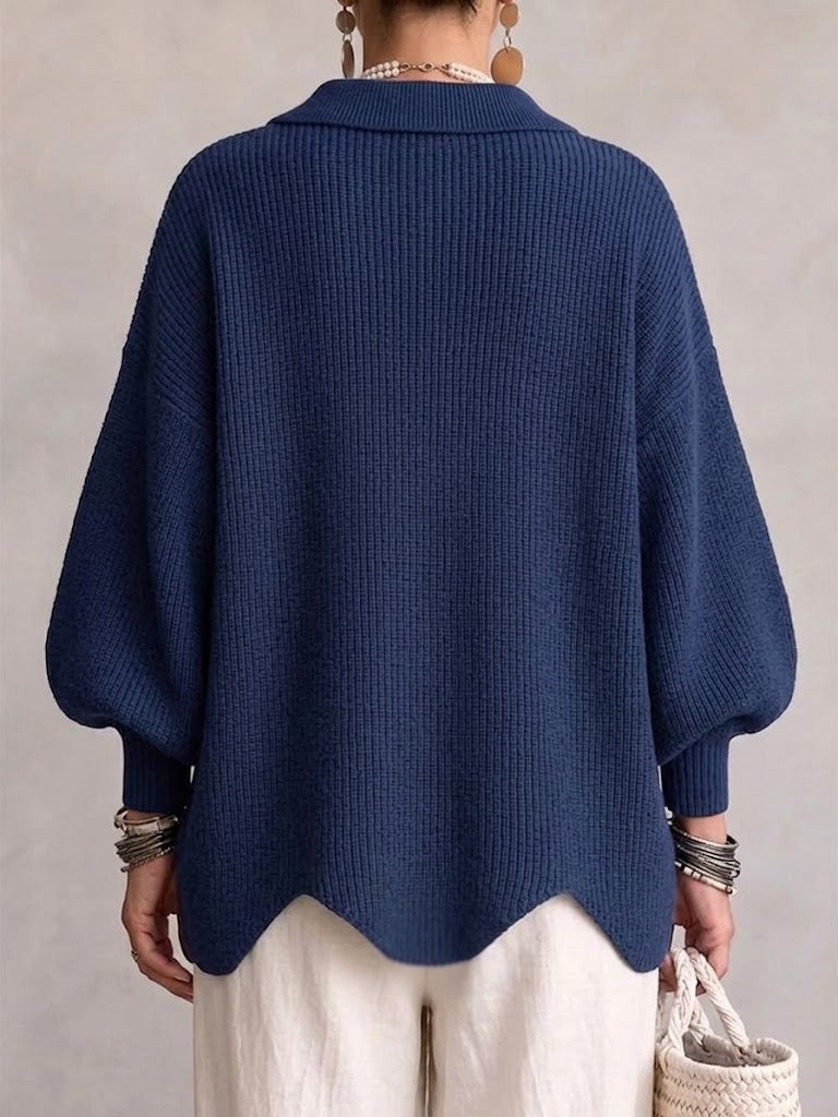 Norvelle™ | Oversized Collared Knit Cardigan