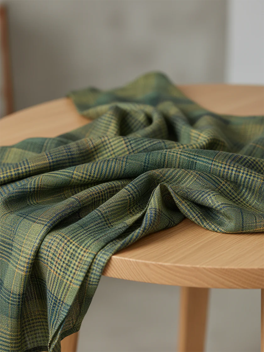 Sage™ | 3-Piece Cowl Neck Top, Scarf & Checkered Pants Ensemble