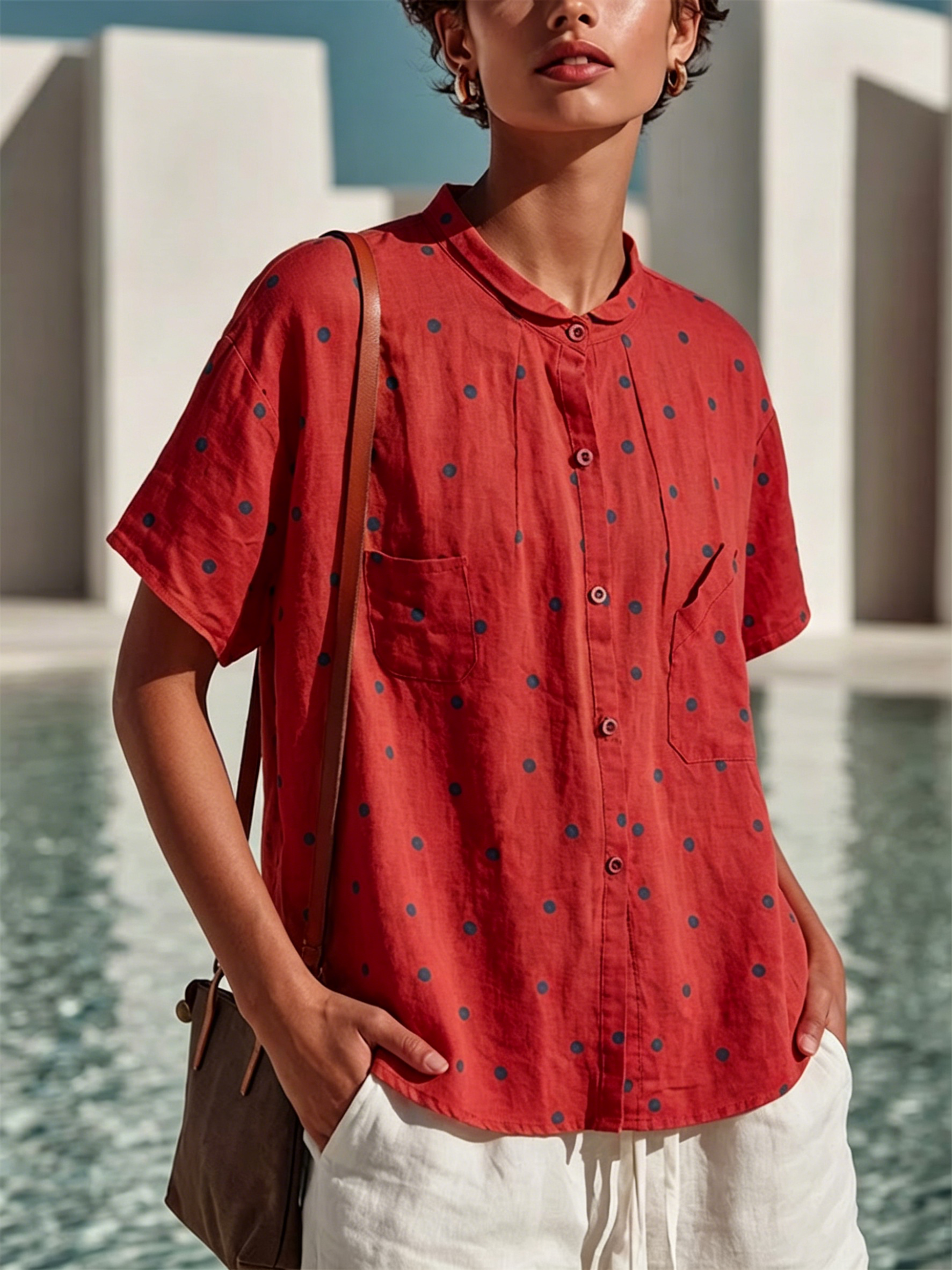 Sundotte™ | Polka Dot Short Sleeve Shirt