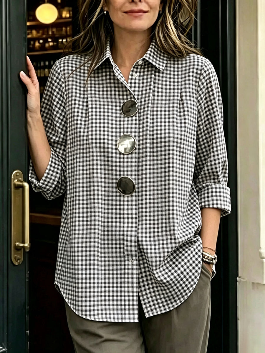 Brontey™ | Retro Plaid Button Shirt