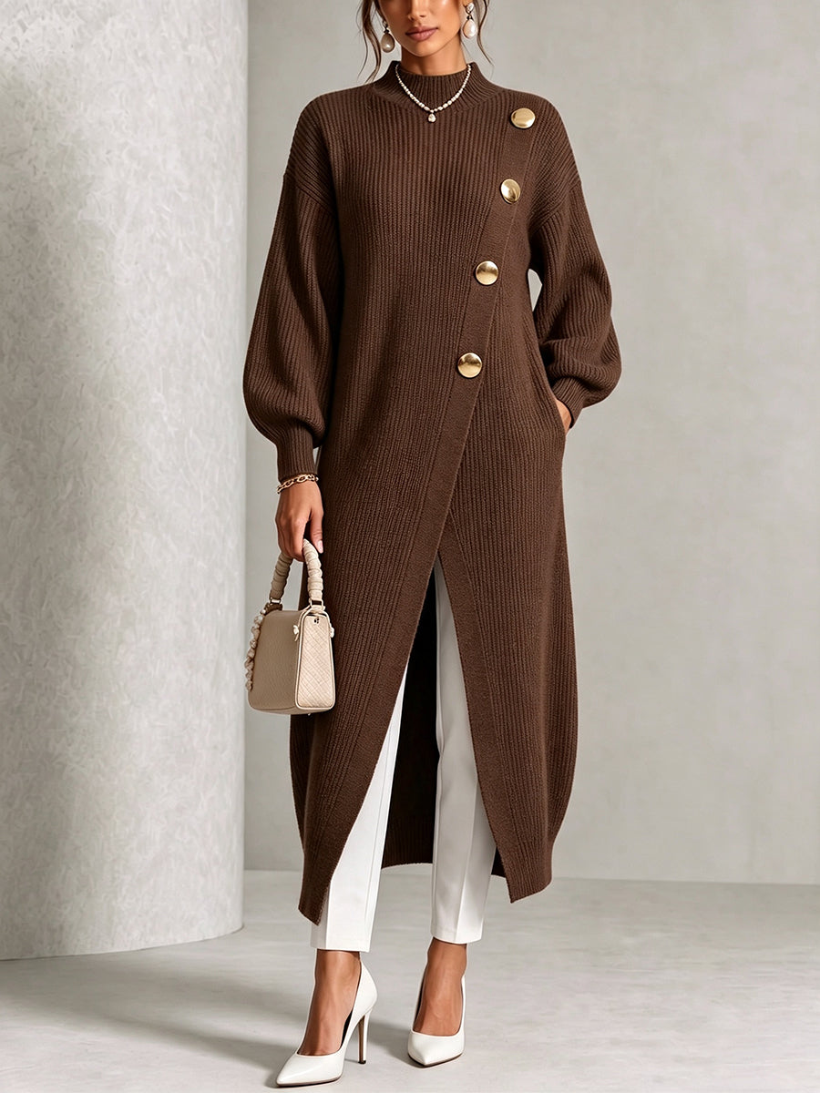 Caslyn™ | Ribbed Knit Button Tunic