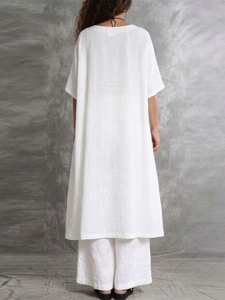 Taryn™ | Asymmetric Long Top & Wide-Leg Pants Two-Piece Set