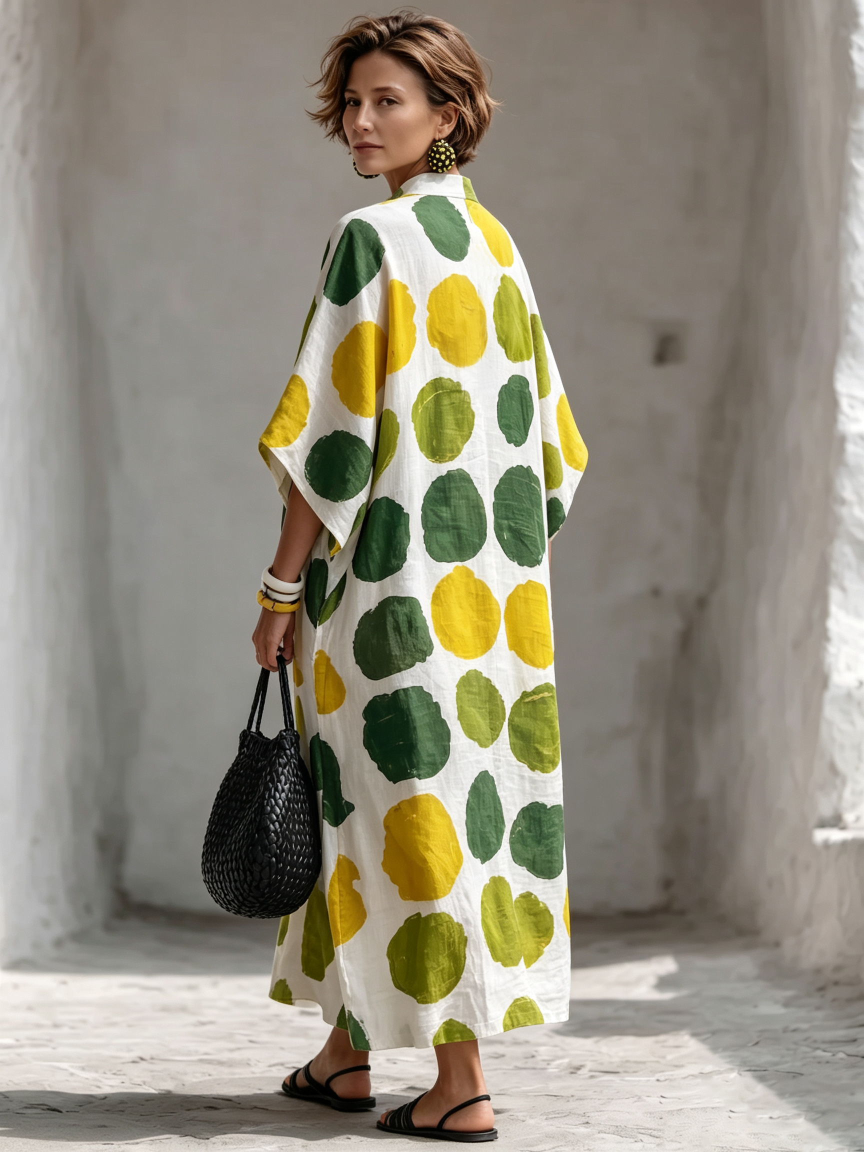 Galatea™ | Polka-Dot Kaftan Maxi Dress