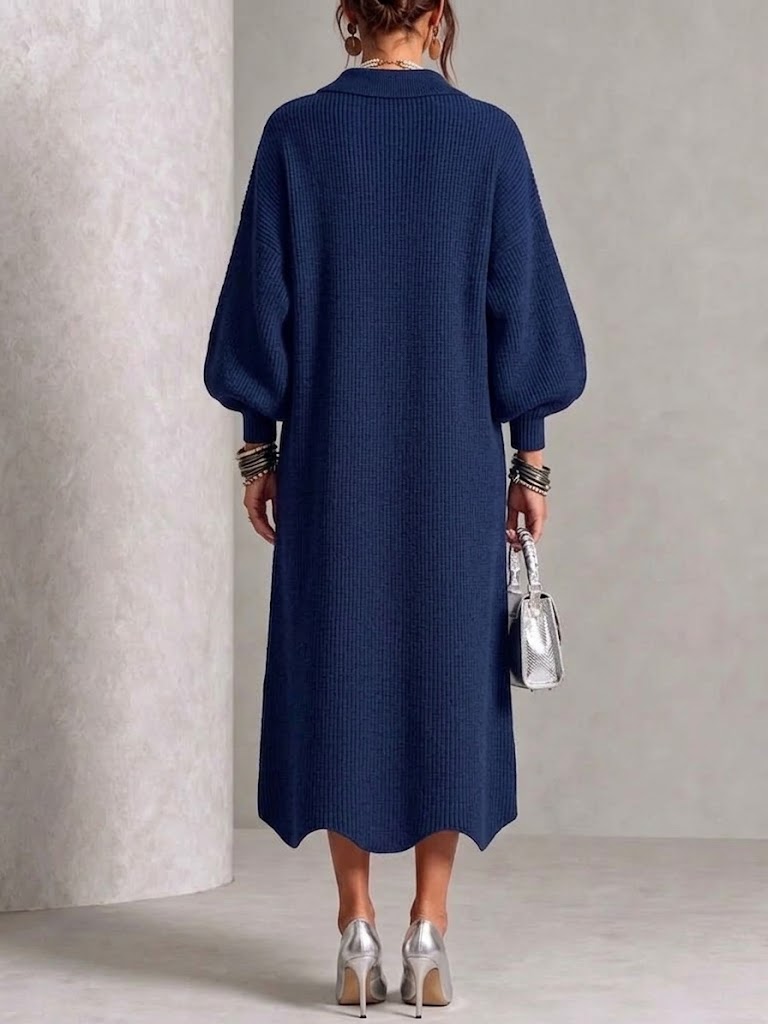 Everdine™ | Buckle Collar Knit Dress