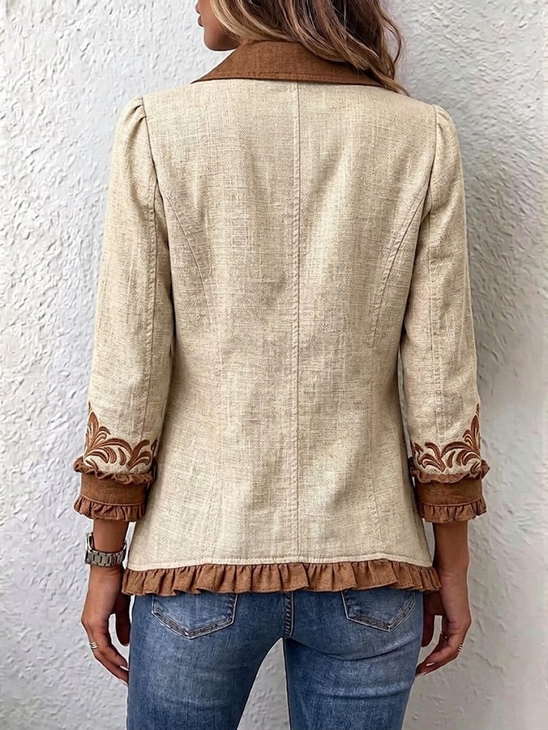 Women's Vintage Bohemian Floral Ruffled Jacket