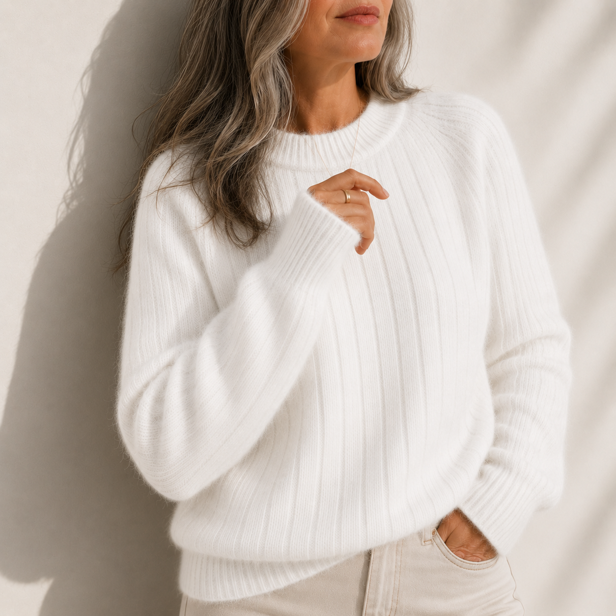 Kylara™ | Solid Colour Fluffy Sweater