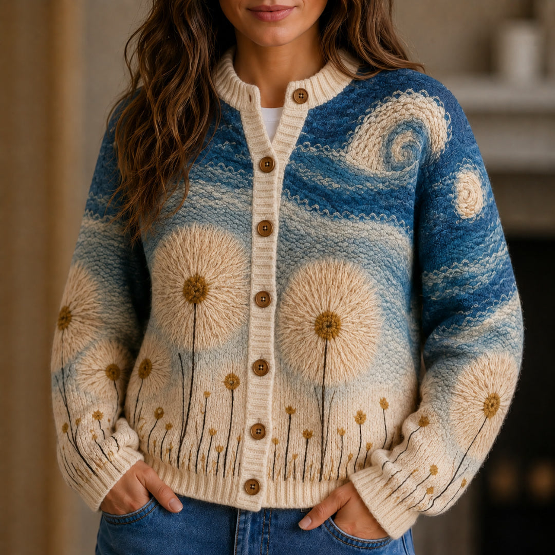 Zosia Swirling Sky Dandelion Knit Cardigan
