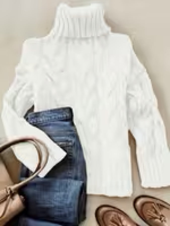 Wrenley™ | Cable-Knit Roll Neck Sweater