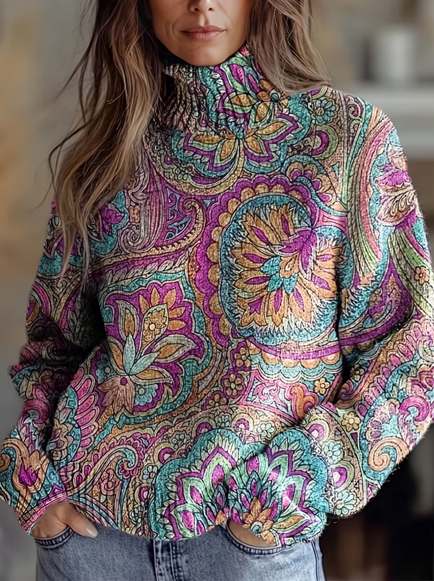 Marchetta™ | Jewel Paisley Turtleneck