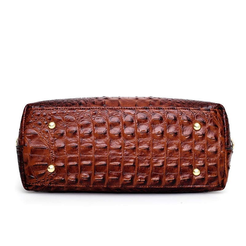 Dalene™ | Two-Tone Crocodile-Embossed Tote Bag