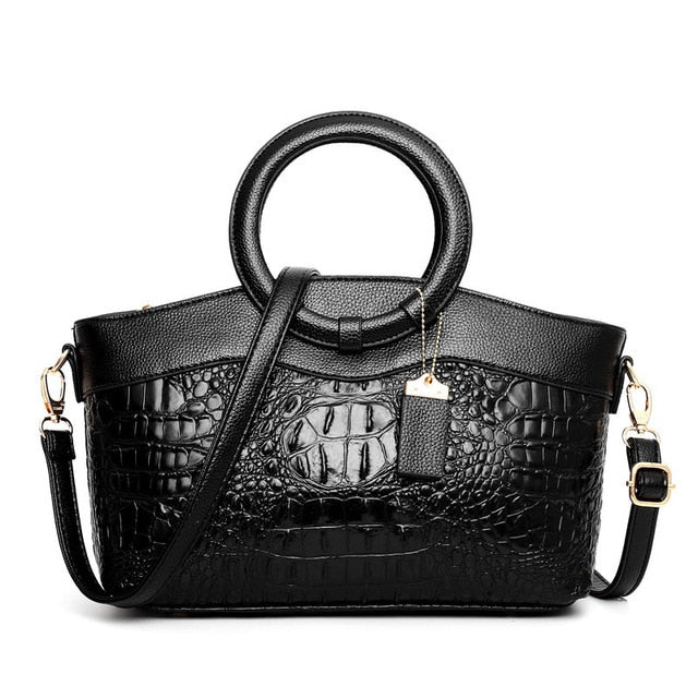 Dalene™ | Two-Tone Crocodile-Embossed Tote Bag