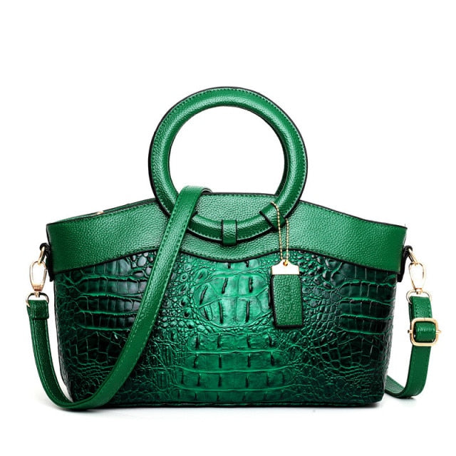 Dalene™ | Two-Tone Crocodile-Embossed Tote Bag