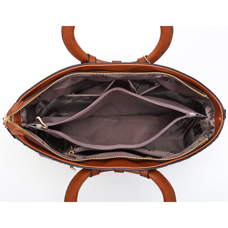Dalene™ | Two-Tone Crocodile-Embossed Tote Bag