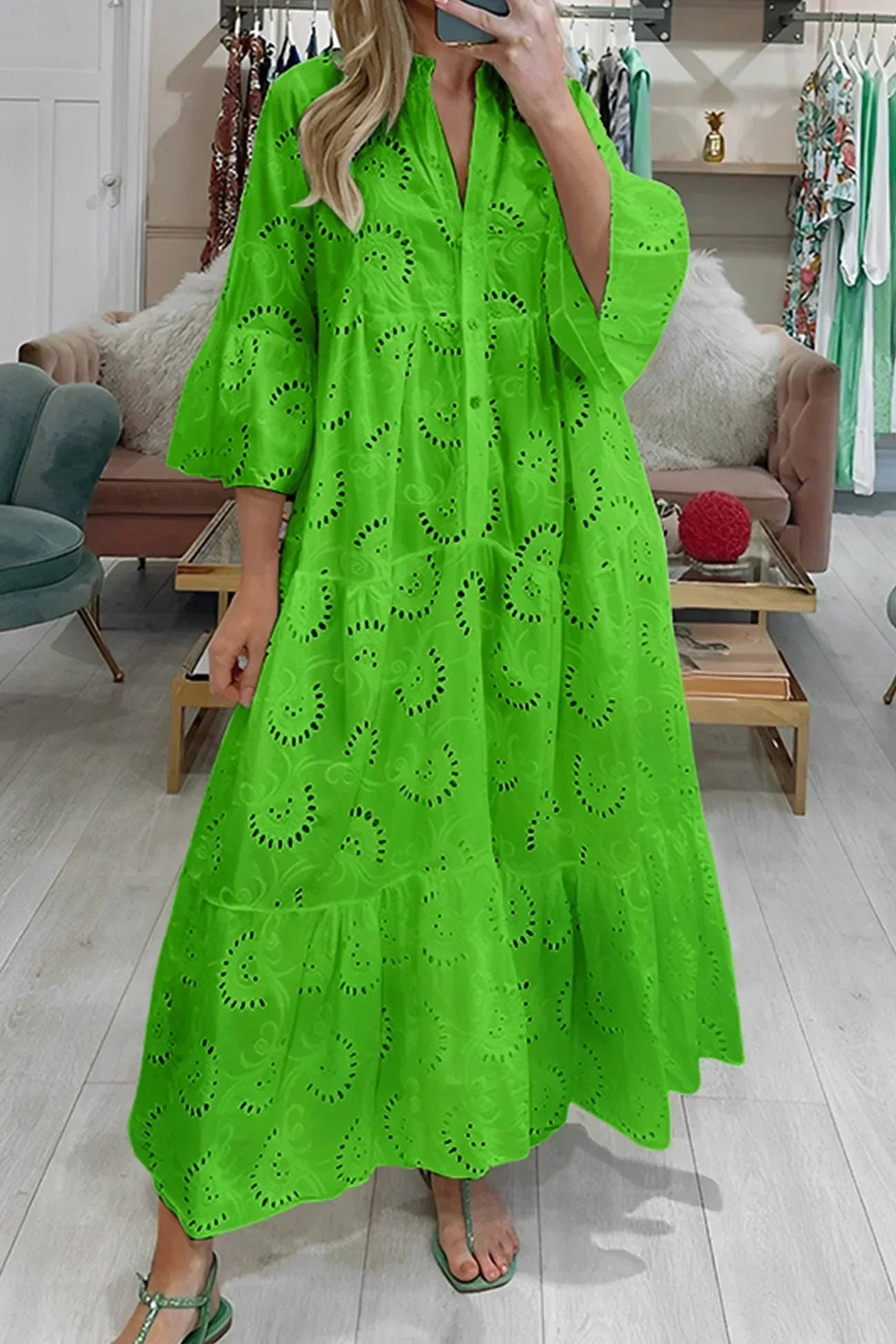 Odette™ | Eyelet Embroidered Maxi Dress