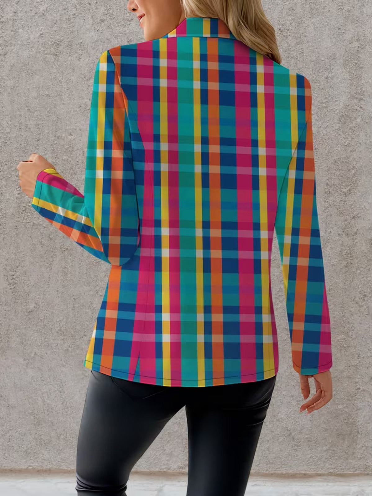 Rosaline™ | Rainbow Plaid Blazer