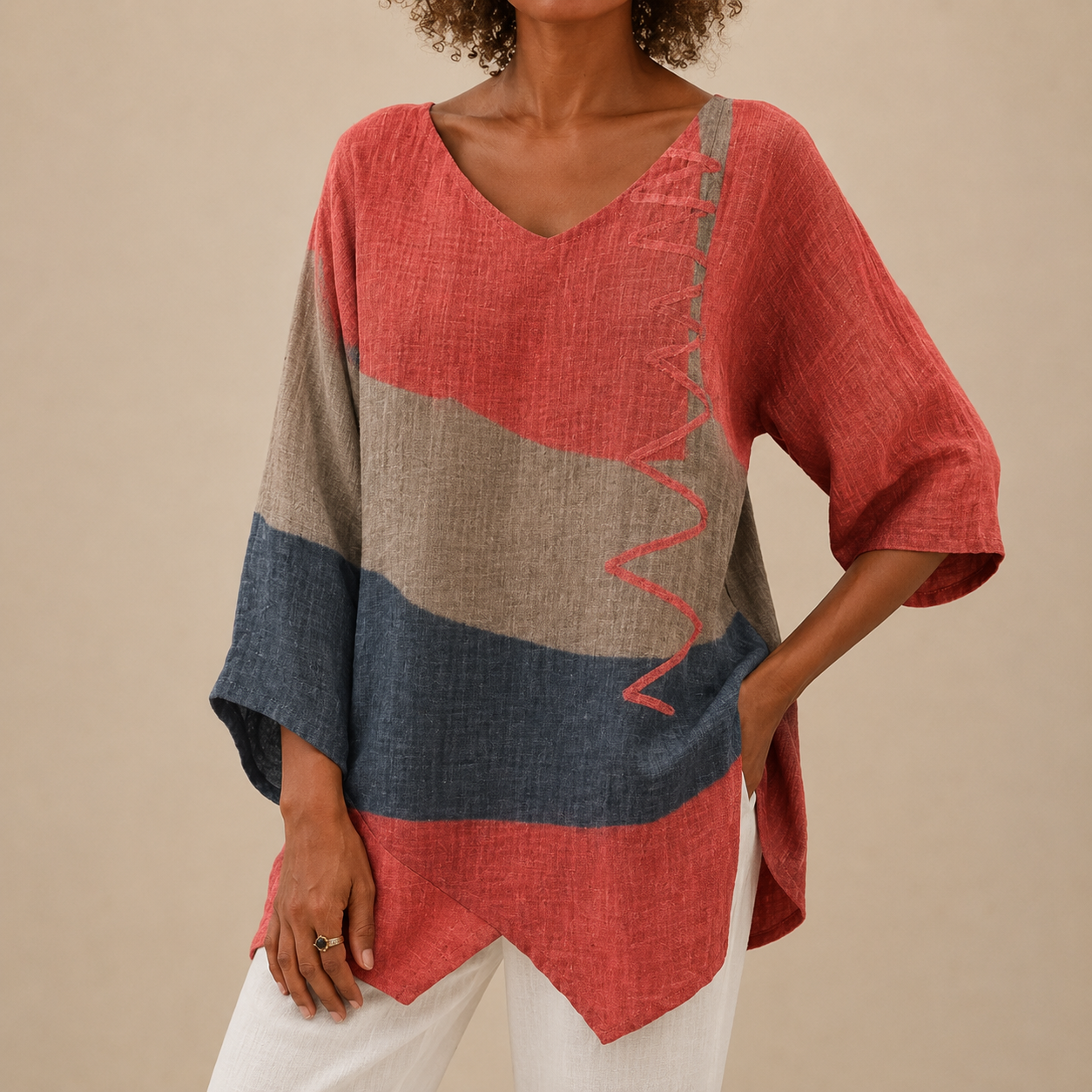 Rosetta™ | Terracotta Color Block Tunic