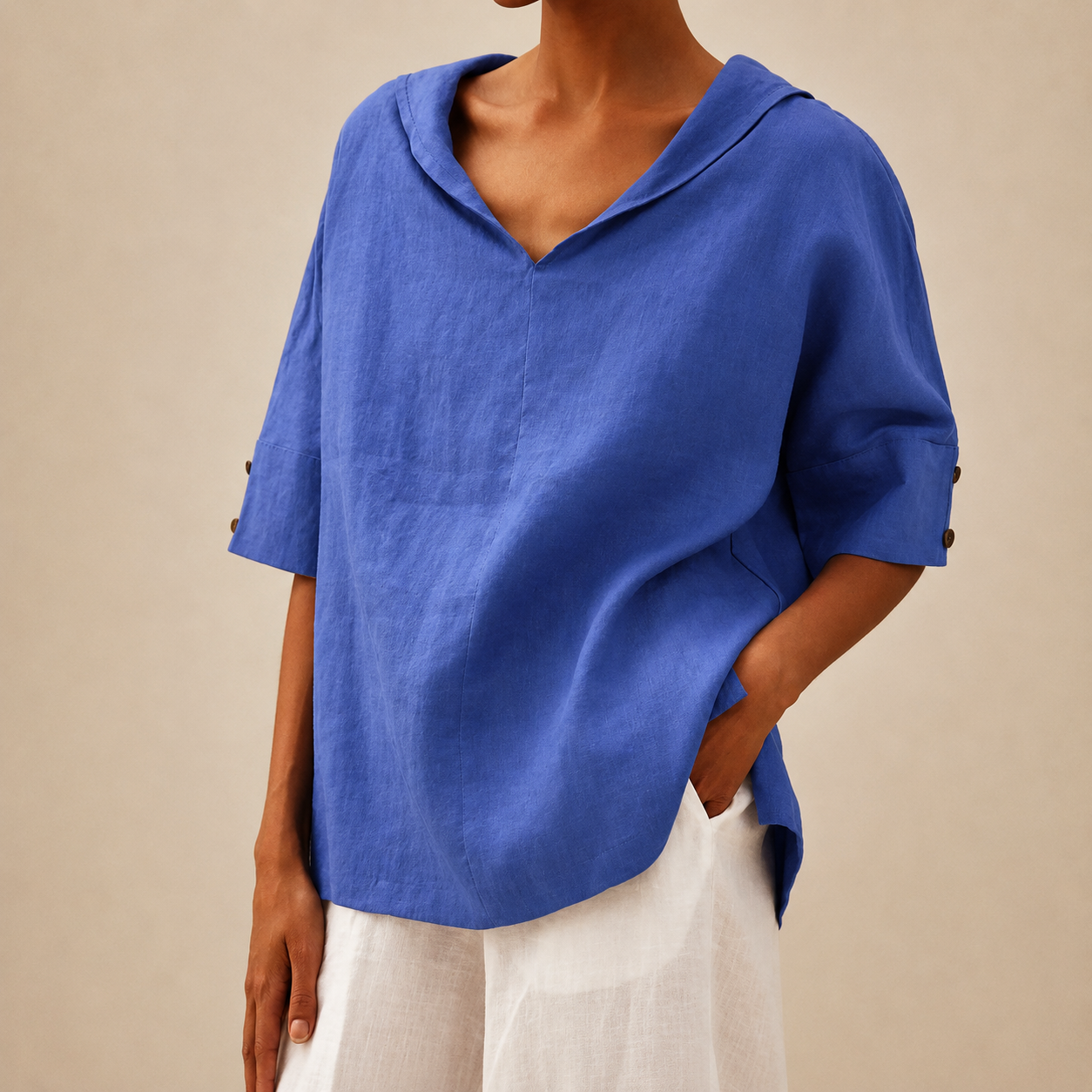 Sapphira™ | Bold V-Neck Tunic Top