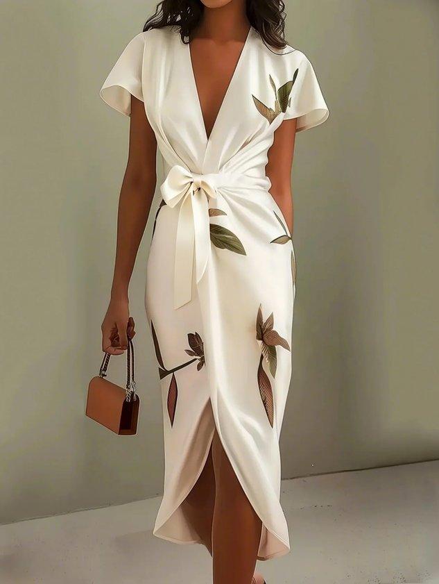 Claudette™ | Floral Wrap Midi Dress