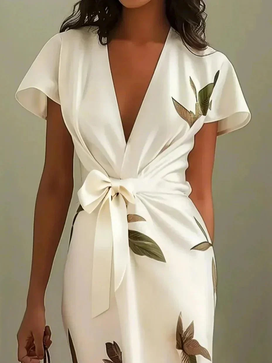 Claudette™ | Floral Wrap Midi Dress