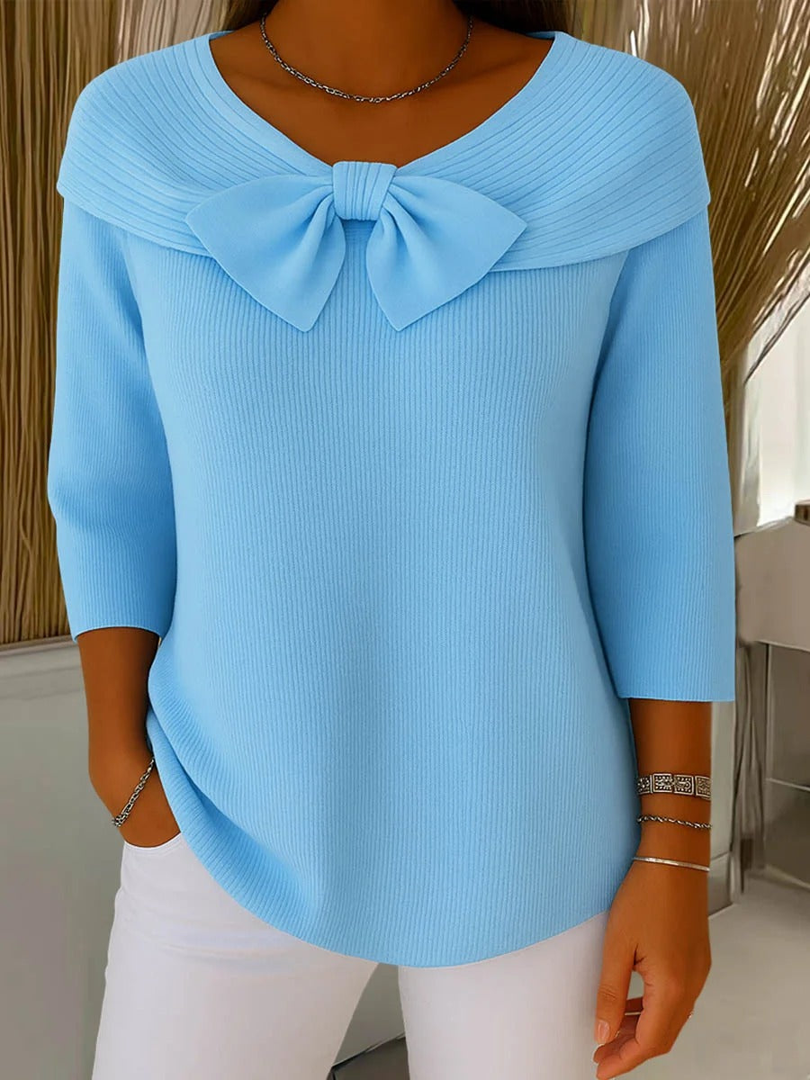 Imogen™ | Bow Neckline Knit Top