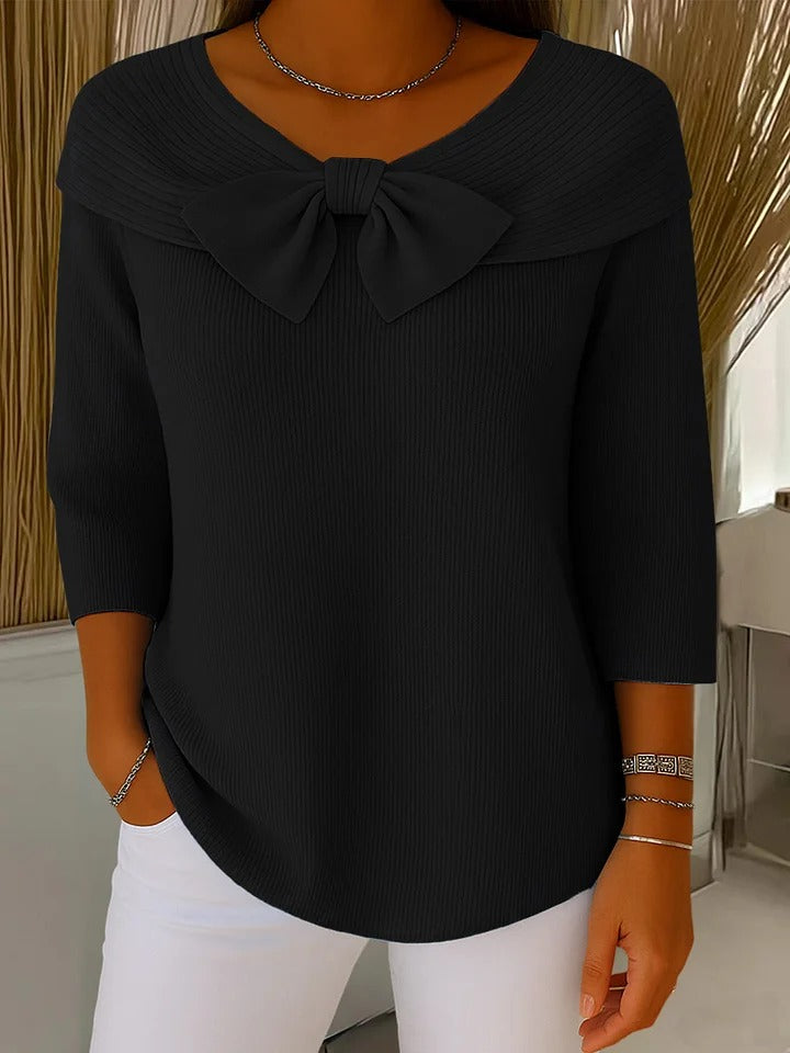 Imogen™ | Bow Neckline Knit Top