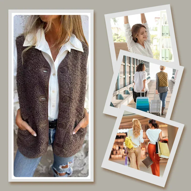 Tawney™ | Buttoned Sleeveless Vest Cardigan