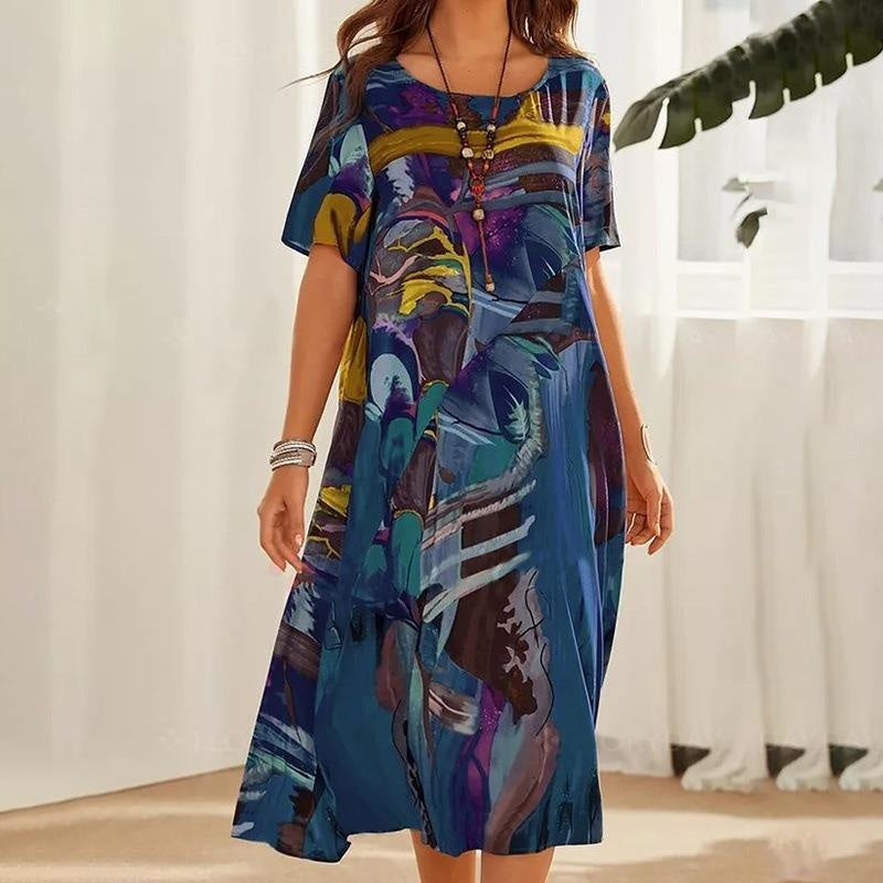 Rhonda™ | Vibrant Tropical Print Dress