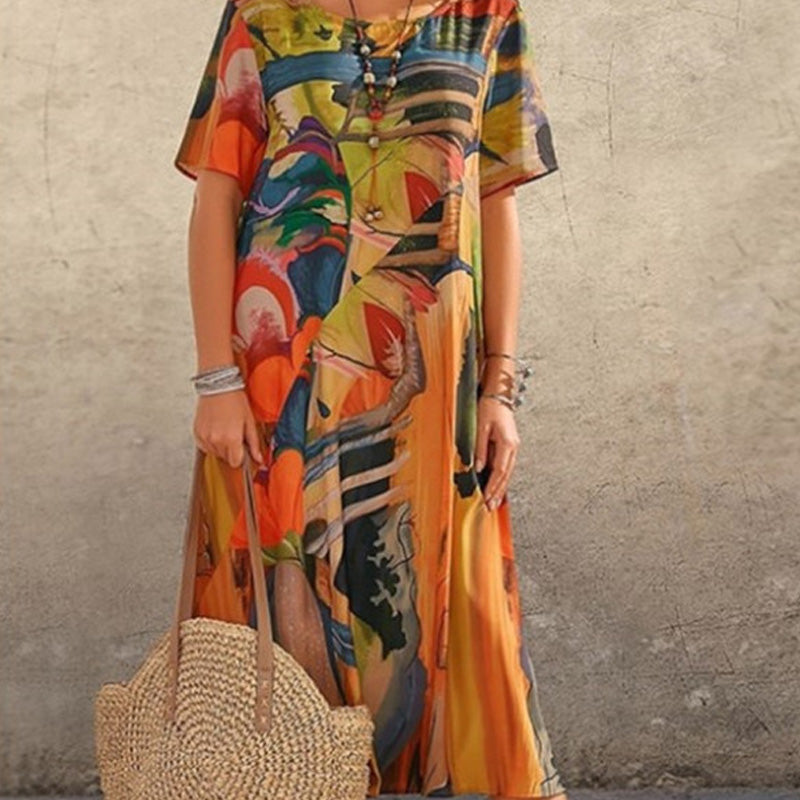Rhonda™ | Vibrant Tropical Print Dress