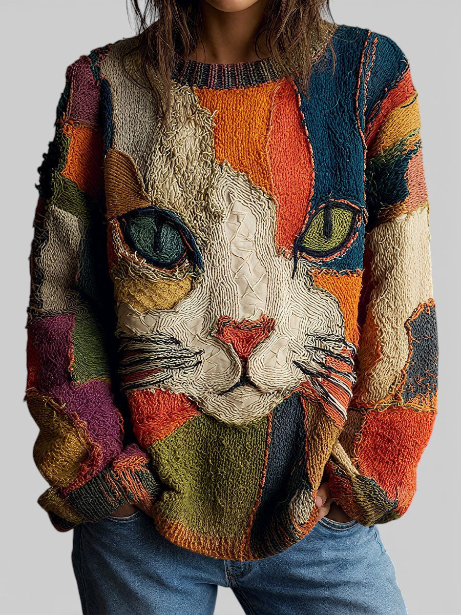 Solvaine™ | Artistic Cat Statement Top