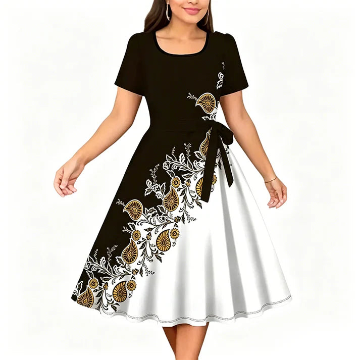 Renata™ | Floral A-Line Tie-Waist Dress