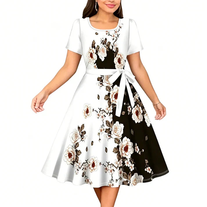 Renata™ | Floral A-Line Tie-Waist Dress