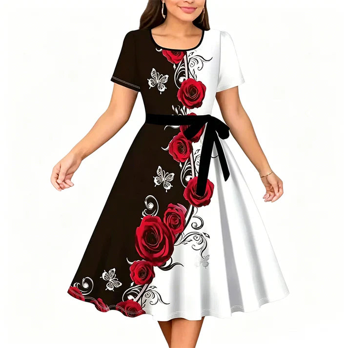 Renata™ | Floral A-Line Tie-Waist Dress