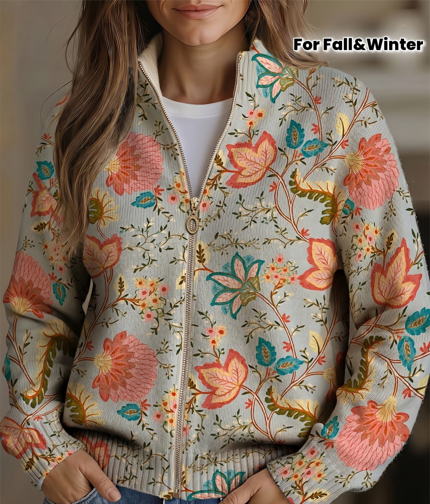 Thomasin™ | Vintage Floral Botanical Print Cardigan
