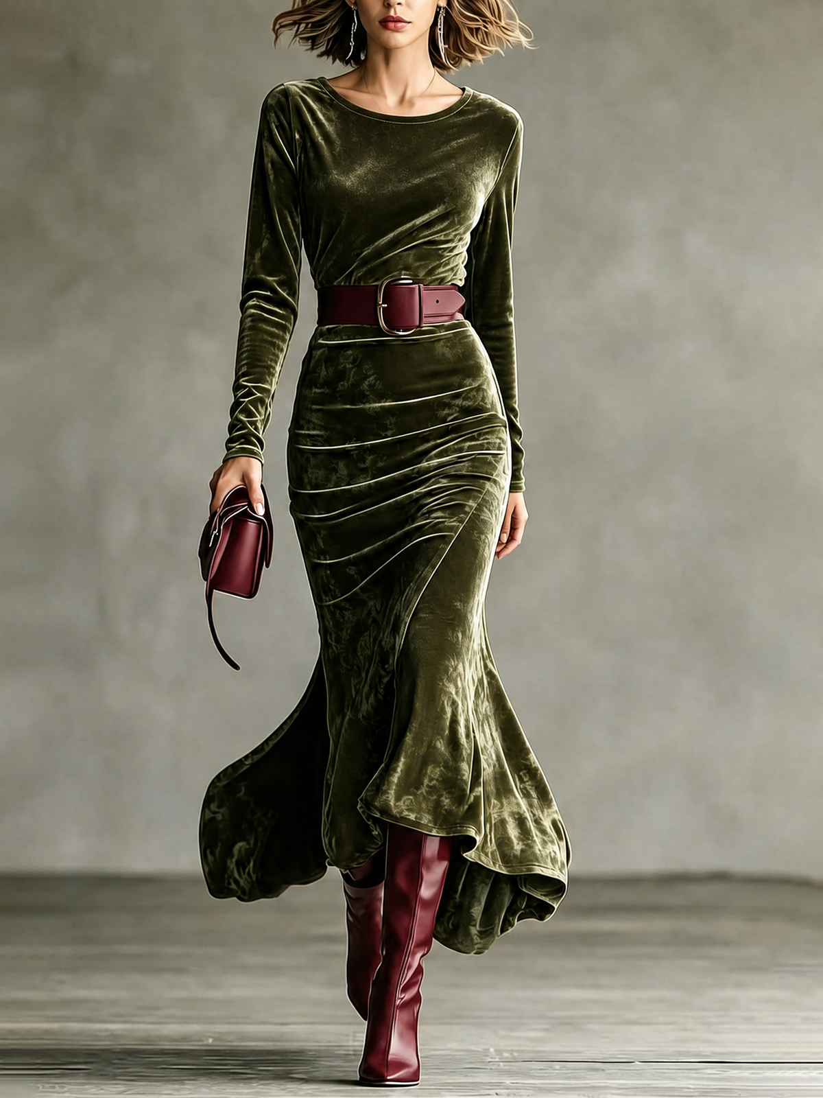 Mireille™ | Long Sleeve Mermaid Maxi Dress