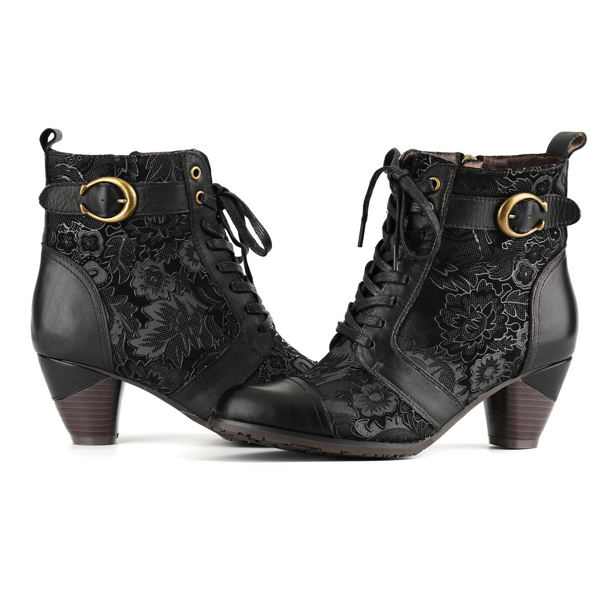 Bellancourt™ | Floral Lace-Up Ankle Boot