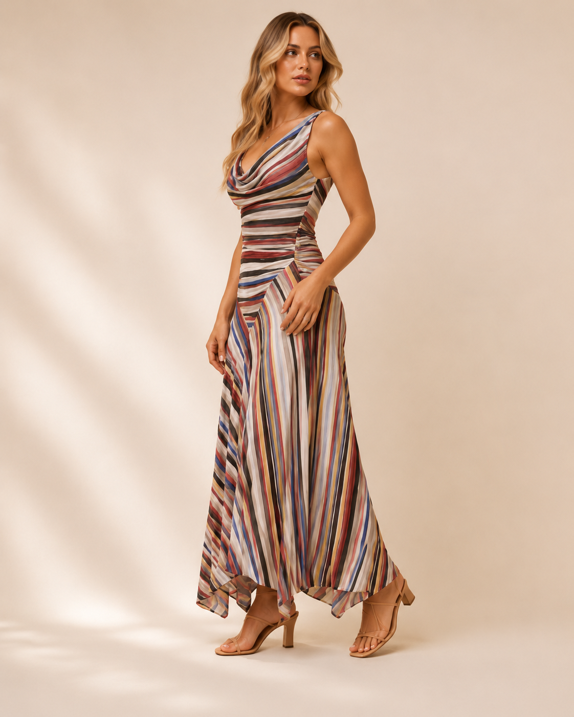 Naveera™ | Stripe Maxi Dress