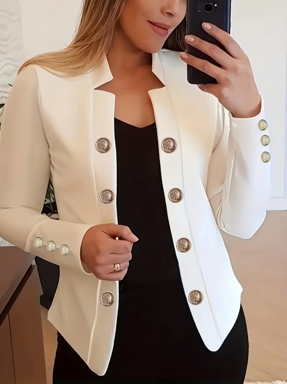 Verabel™ | Gold Button Blazer