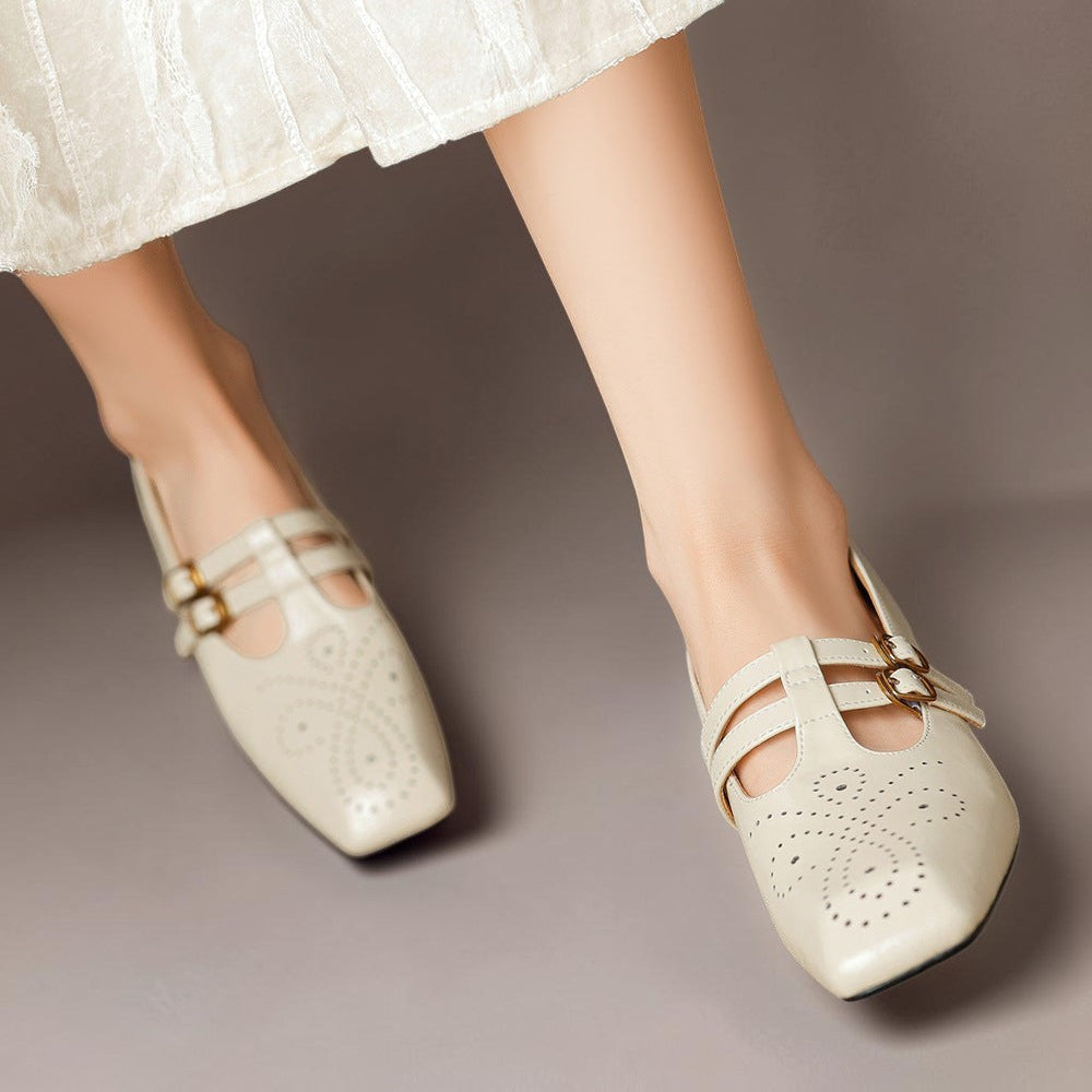 Hazel™ | Brogued Dual-Strap Mary Jane Pump