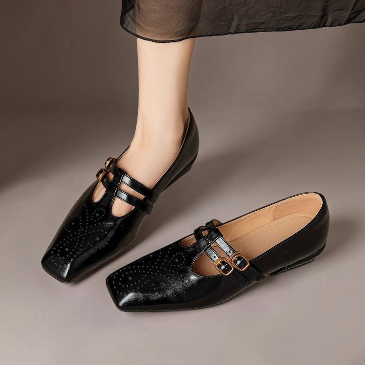 Hazel™ | Brogued Dual-Strap Mary Jane Pump